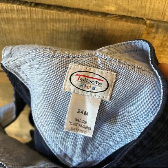 Talbots Kids Navy Train Corduroy Overalls Size 24 Months - Picture 11 of 12